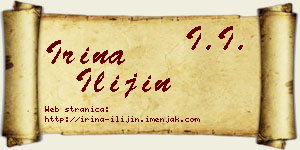 Irina Ilijin vizit kartica
